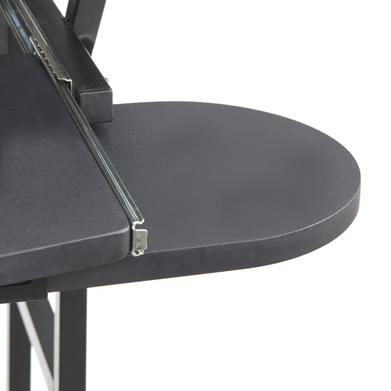 Lunde Metal Base Writing Desk, Black/Silver