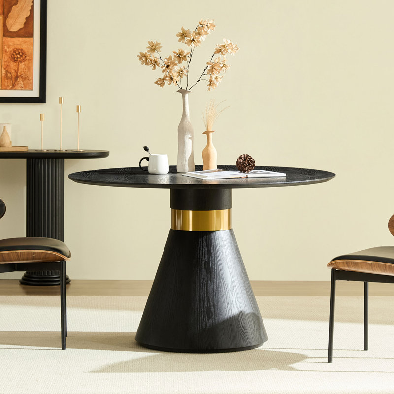 Table de salle à manger en bois aggloméré l 47,2 po x P 47,2 po x H 29,5 po