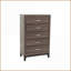 Commodes et amp; Armoire de rangement à 5 tiroirs avec garde-robe gris rustique | Gris | Panneau de particules et panneau de fibres à densité moyenne, bois massif