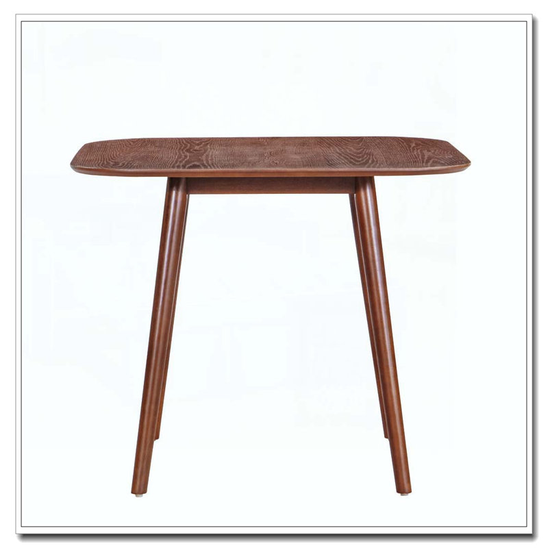 Table de salle à manger carrée en bois, Noyer foncé, Noyer foncé
