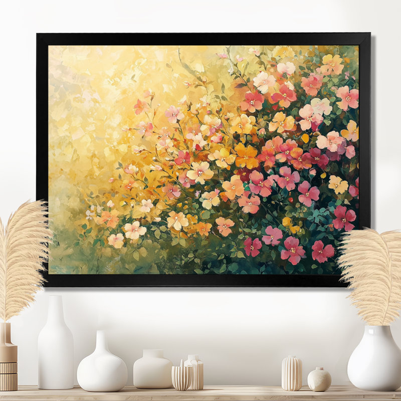 Summer Winldflowers Meadow Of Light - Fleurs sauvages, reproductions encadrées, Cadre simple, Noir, H 12 po x l 20 po