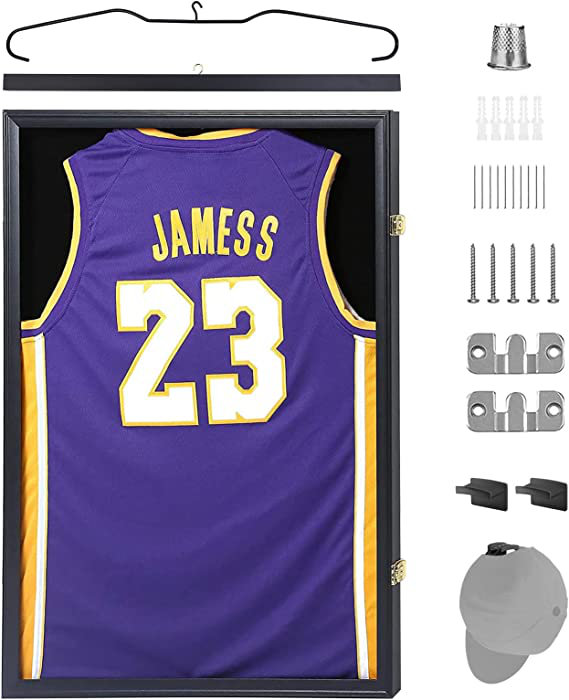 Jersey Frame Display Case, Large Shadow Box, Sports Jersey Display Case 98% UV Protection (Set of 1)
