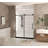 Frameless Shower Door 60 "W X 76" H, 1/4 "(6 Mm) Clear Tempered Glass, Explosion Proof Film, Stainless Steel Handle-116077709