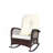 Outdoor Wicker Rocking Chair with Wide Seat, Thick, Soft Cushion, Rattan Rocker w/Steel Frame, High Weight Capacity for Patio, Garden, Backyard, Beige Cushion-529319674
