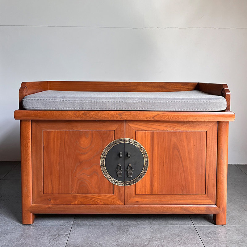 Banc de rangement pour chaussures en bois massif 8 paires