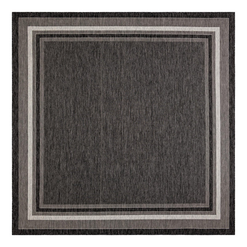 Tapis intérieur / extérieur Sevinc, Carré 10 pi, Black