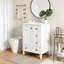 Meuble-lavabo de 24 po avec lavabo en céramique durable, tiroirs à fermeture en douceur et porte-1286880291