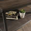 Table basse en bois avec tablettes ouvertes, brun