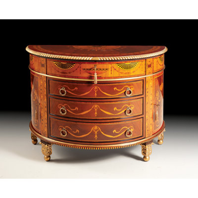 50" Wide 4 Drawer Mahogany Wood Sideboard