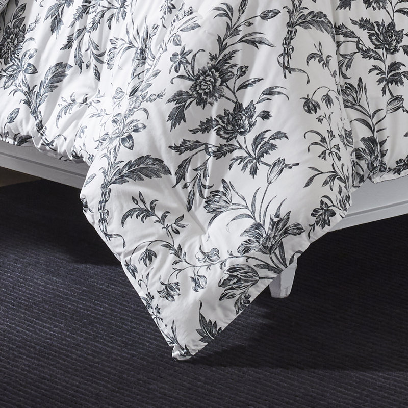 Amberley Black and White Reversible Cotton King Comforter Set
