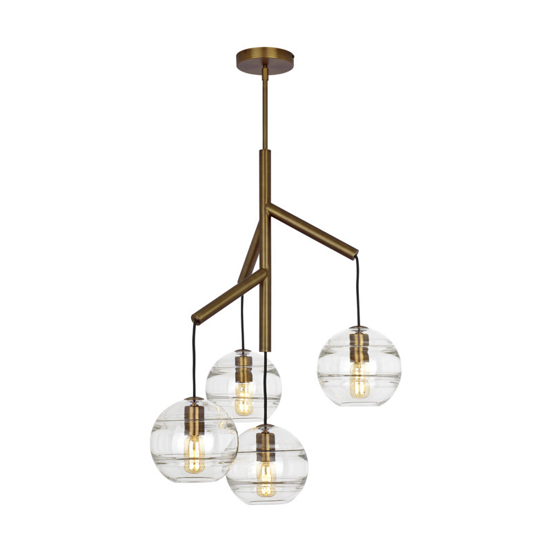 Sedona 4 - Light Pendant, Clear, Aged Brass, Yes