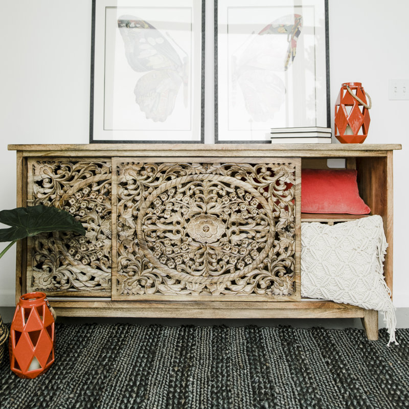 Eillie 67 " W Mango and Acacia Solid Wood Credenza