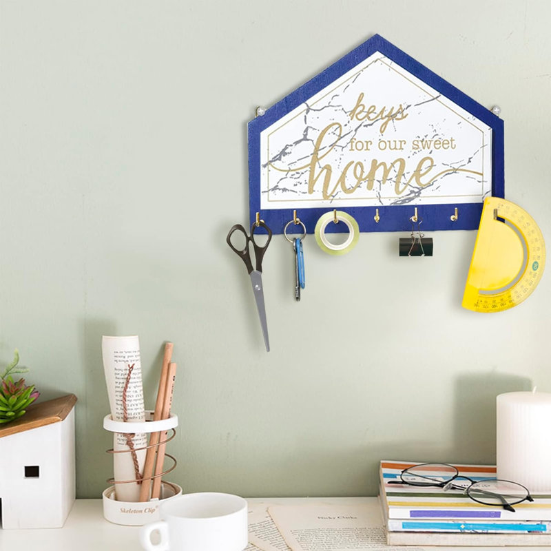 Guanaja Manufactured Wood Wall Organizer with Key Hooks