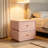 Modern Double Drawer Nightstand, Smooth Leather Surface Beside Table, Upper Layer can Rotate Freely, Three Colors are Optional.-123431543