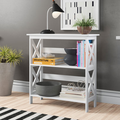 Bibliothèque Hofer H 32,5 pouces / blanc avec 3 tablettes pour le salon