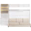 Lit mural blanc de taille double avec lit, tablettes et - Facile à ranger, peu encombrant pour les petits espaces d'appartements, le rangement-1357669282-1357669281