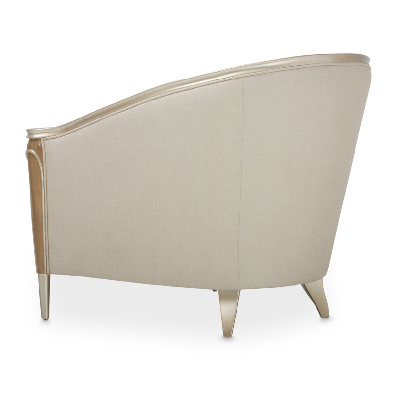 Villa Cherie 35'' Wide Barrel Chair, Pearl 100% Polyester