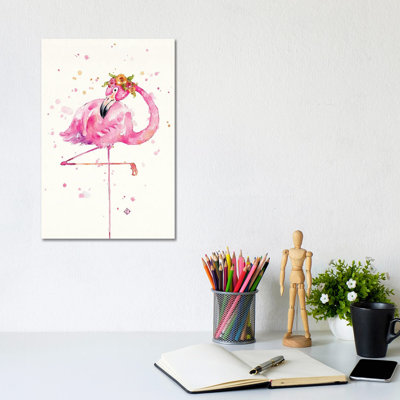 Sweet Flamingo 1 Piece Wrapped Canvas Painting