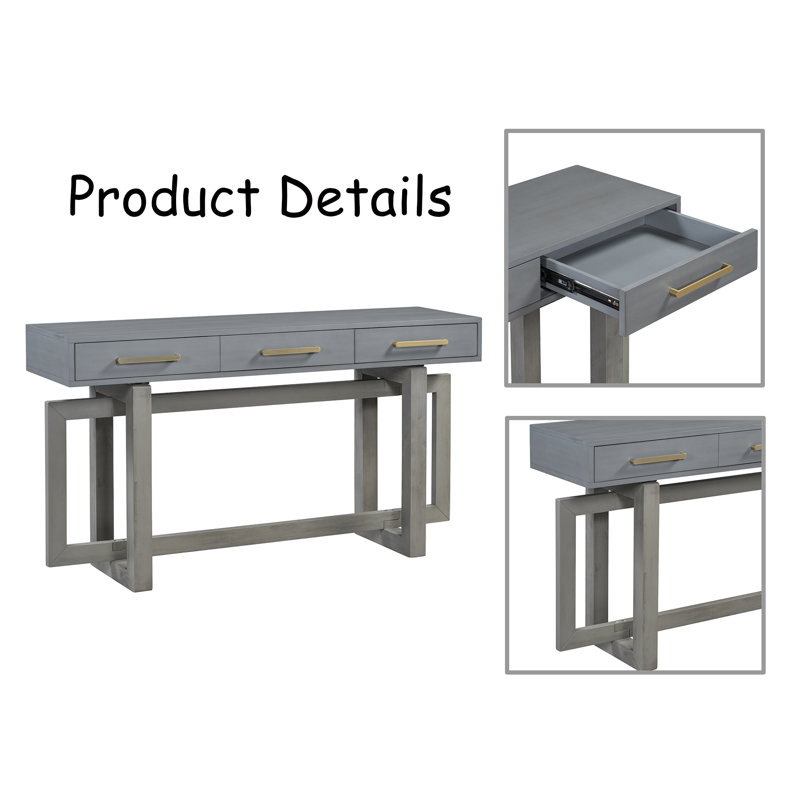 Console de 57 po Calebjames, gris