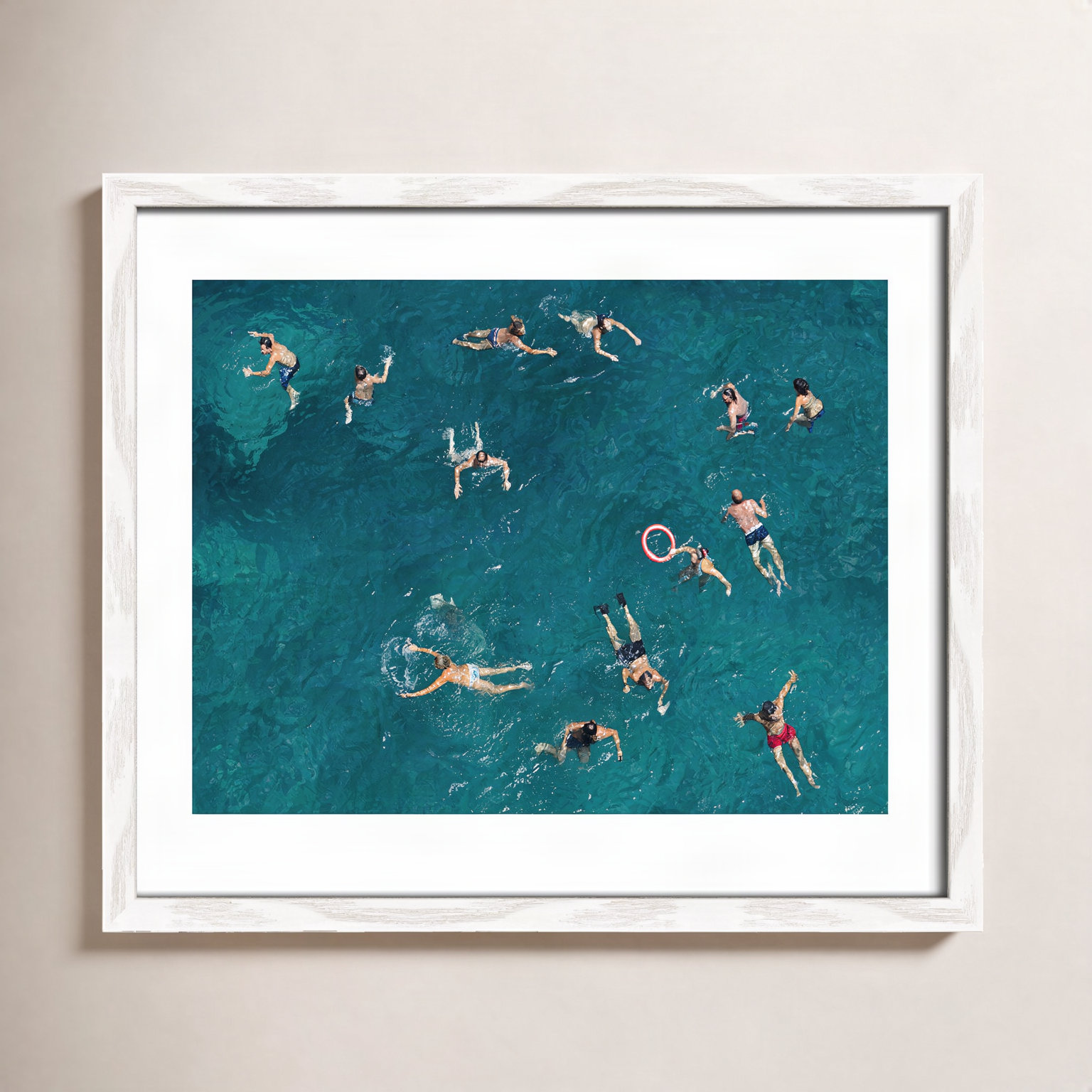 Norvell "Tonti" Print by Tonti, White Wood Framed Paper, 16" H x 19" W x 0.75" D