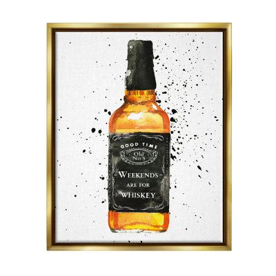 " Weekends Are For Whiskey Quote Liquor Bottle " by Mercedes Lopez Charro