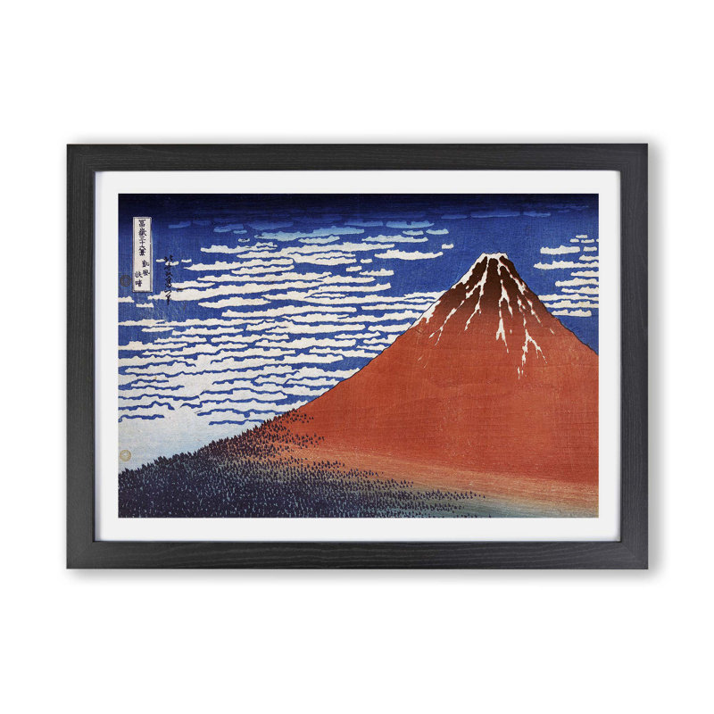 South Wind Clear Sky by Katsushika Hokusai - Framed Print, Black, 45cm H x 63cm W x 2cm D