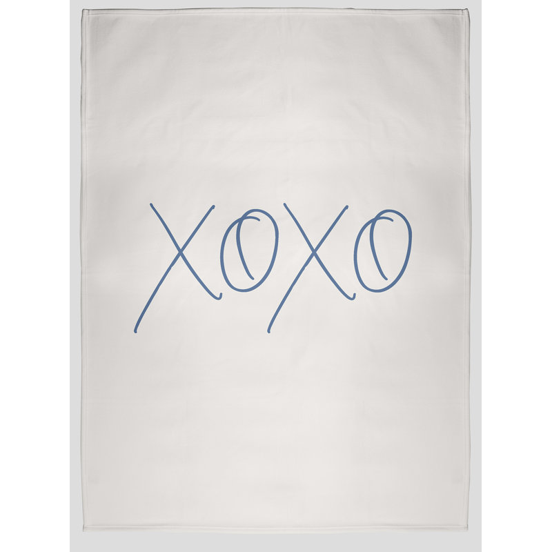 Jeté moderne Xoxo pour la Saint-Valentin, L 30 po x L 39,75 po, Bleu cadet