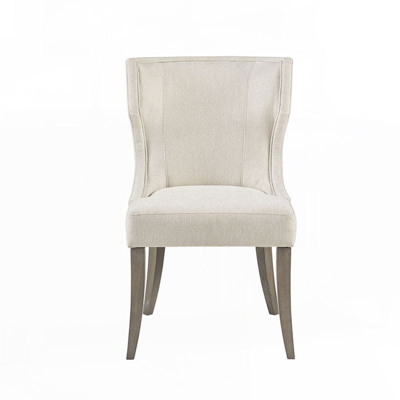 Chaise rembourrée à oreilles, Crème, crème