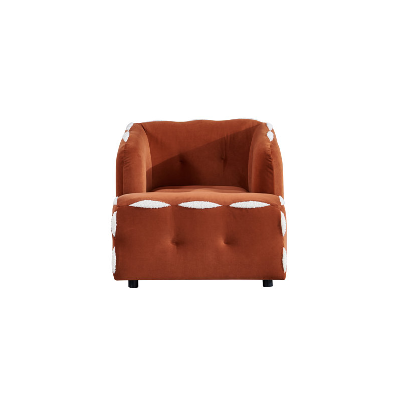Fauteuil Fun, Velours orange