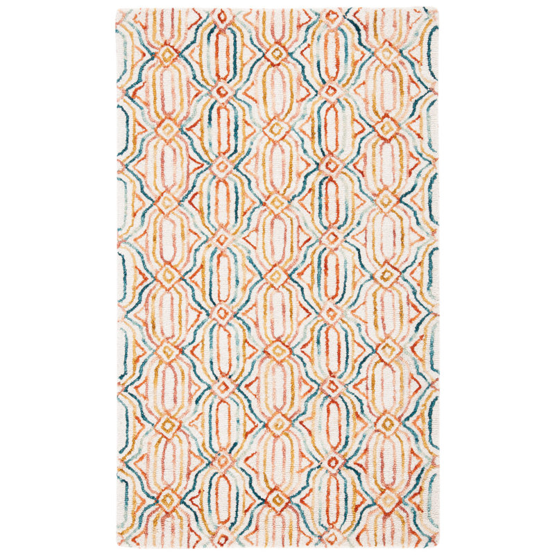 Tapis ivoire / bleu marine Rubalcava, Rectangle 3 pi x 5 pi