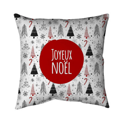 Merry christmas - fr - 18"x18" Throw pillow cover - Poly twill - Print on demand