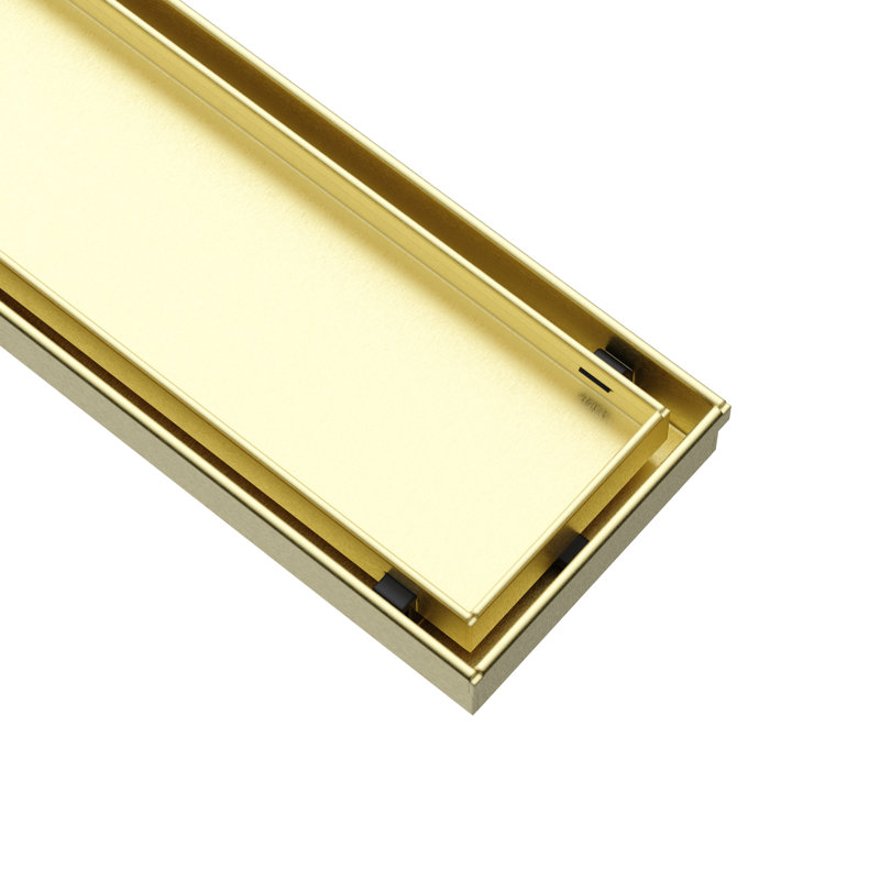 Dreamline Aqua 48 in. Linear Tile Insert Shower Drain, Brushed Brass, Brushed Brass, 48"