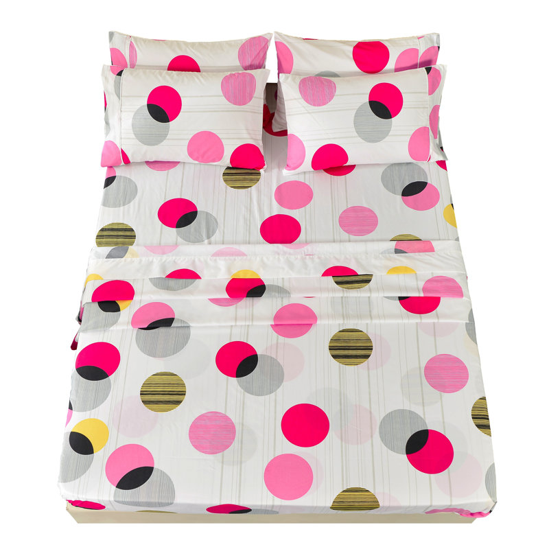 Microfiber Polka Dots Sheet Set, Queen