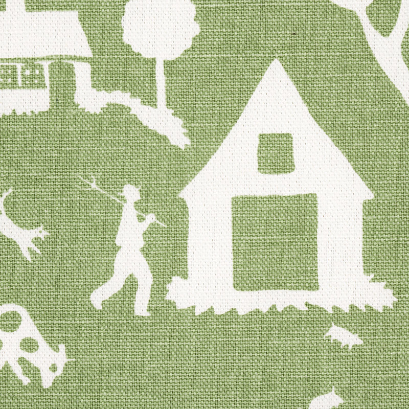 Farm Scene Fabric, Green