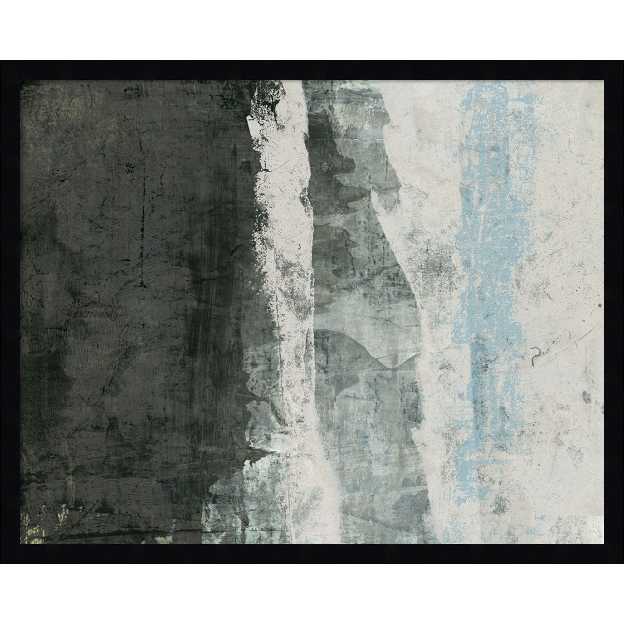 Black and Grey and Blue II by Fresno Wood Framed Wall Art Print, Black, 21" H x 25" W