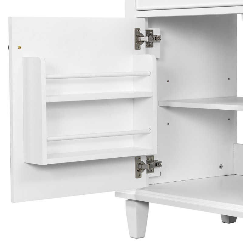 Meuble-lavabo simple 36 po avec plateau en céramique Lee, Blanc