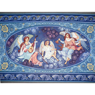 Tapisserie tissé à la main gardien anges christmas