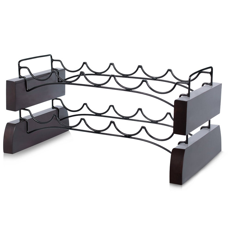 Downey Solid Wood Tabletop Wine Bottle Rack in