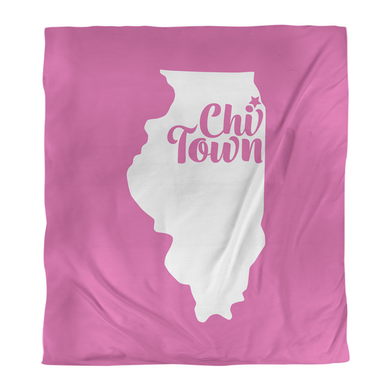  Housse de couette simple Chi Town, Housse de couette pour grand lit, Rose, Microfibre