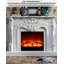 European-style carved solid wood decorative electric fireplace with simulated fire-79775500