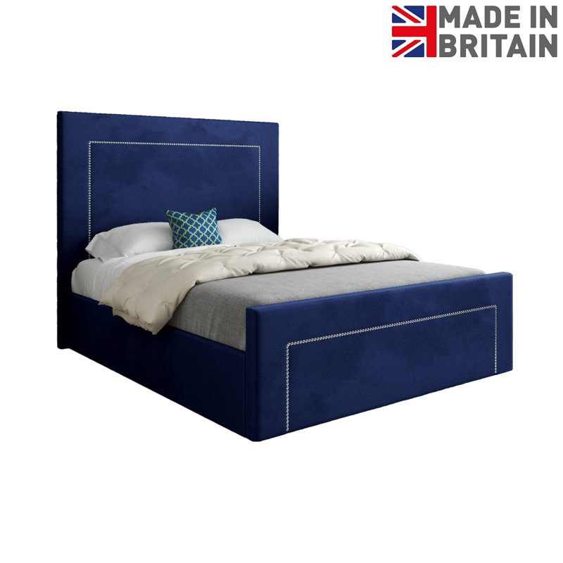 Anastasika Upholstered Bed, Blue, Small Single (2'6)