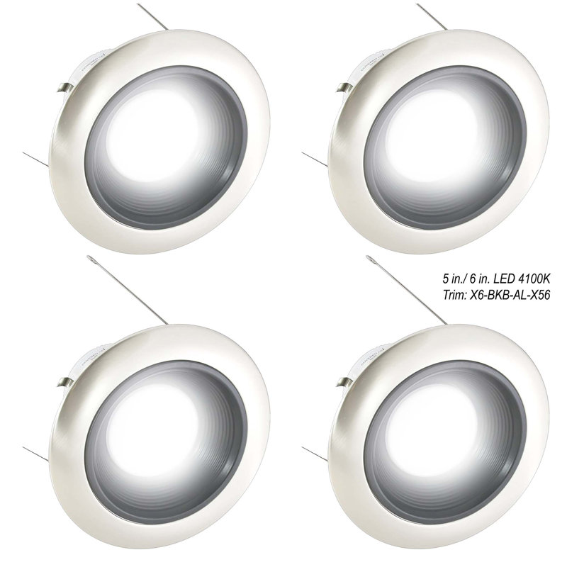 7.5'' Dimmable Air-Tight Standard Recessed Lighting Kit, Black Baffle/Satin Aluminum