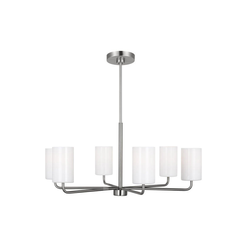 Lustre à 6 lumières Vincente, Nickel brossé, No