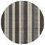 Tapis intérieur / extérieur rond rayé noir et ivoire 8 pi
