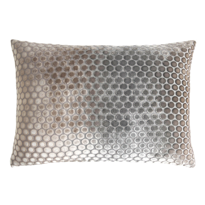 Dots Lumbar Velvet Pillow Cover & Insert, 14" x 20", Coyote