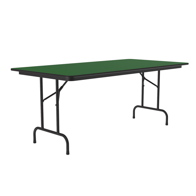 Table pliante portative rectangulaire, H 29 po x L 96 po x l 24 po, Vert / noir