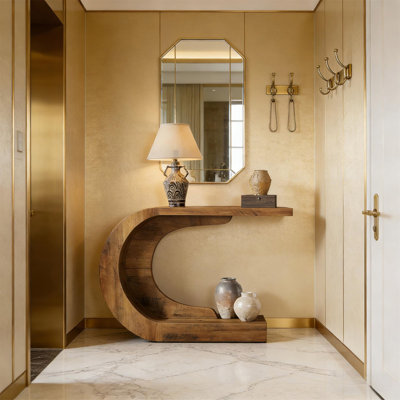 Table de couloir contemporaine, console moderne, table basse en forme de C
