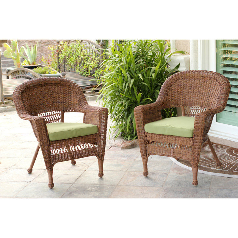 Outdoor Lounge Chair, Honey, Sage Green
