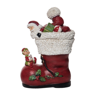 Figurine de père Noël en résine multicolore 8 po