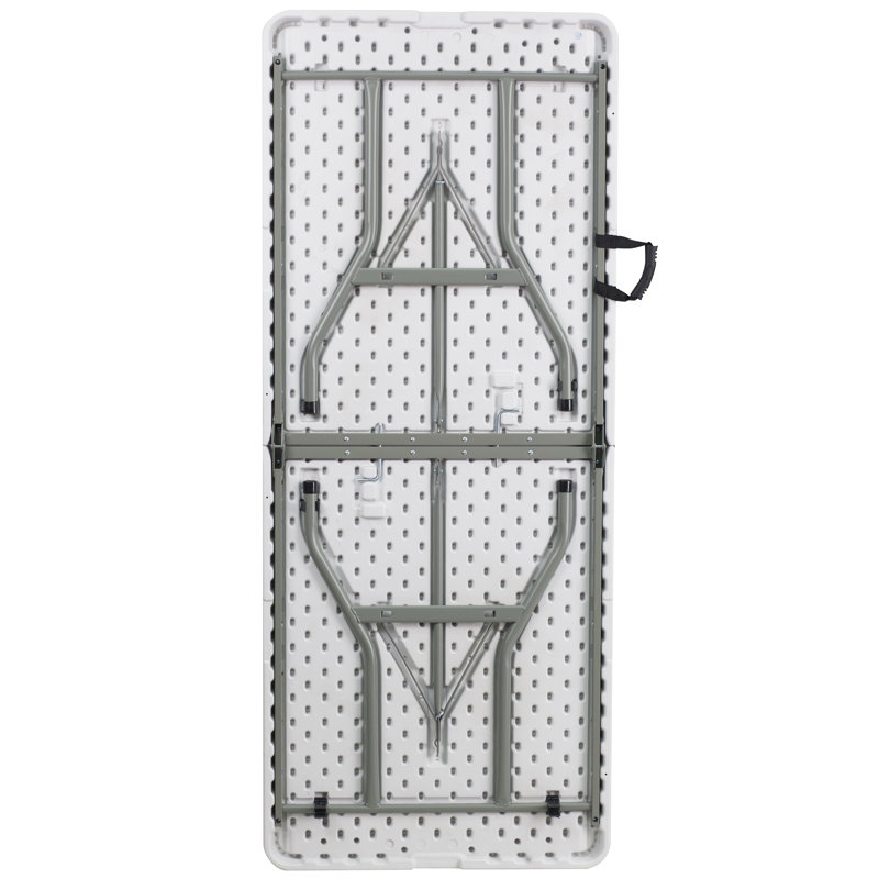 8-Foot Bi-Fold Plastic Banquet and Event Folding Table with Carrying Handle, 29" H x 30" W x 72" D
